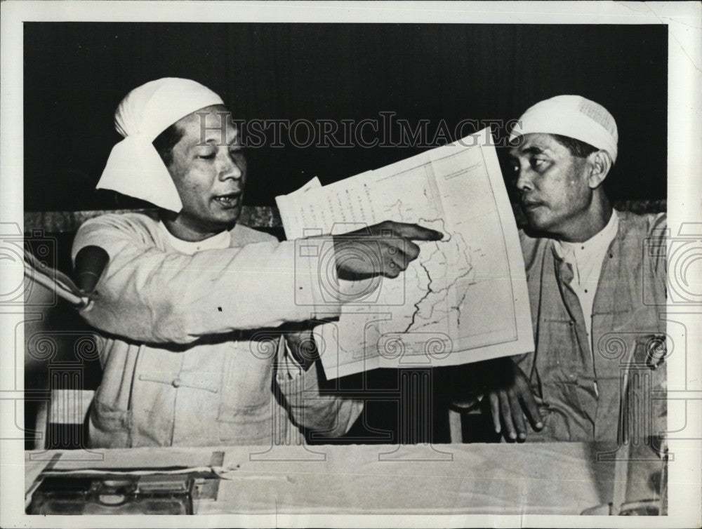 1956 Press Photo Burmese Premier U Ba Swe on the withdrawal of troops - Historic Images