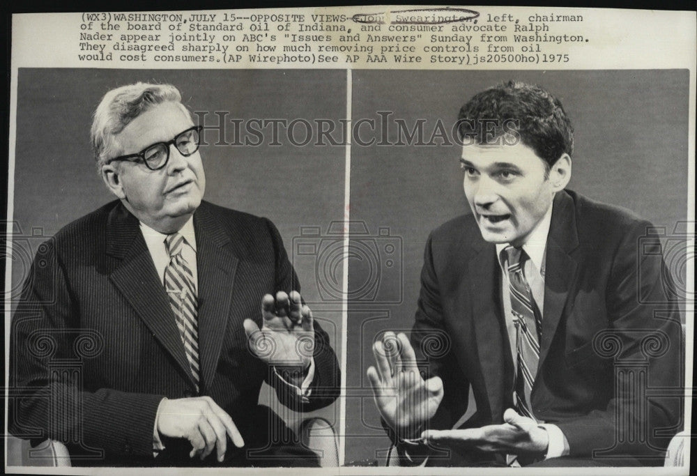 1975 Press Photo Jonas Swearington, Chairman of the Board of Standard Oil - Historic Images