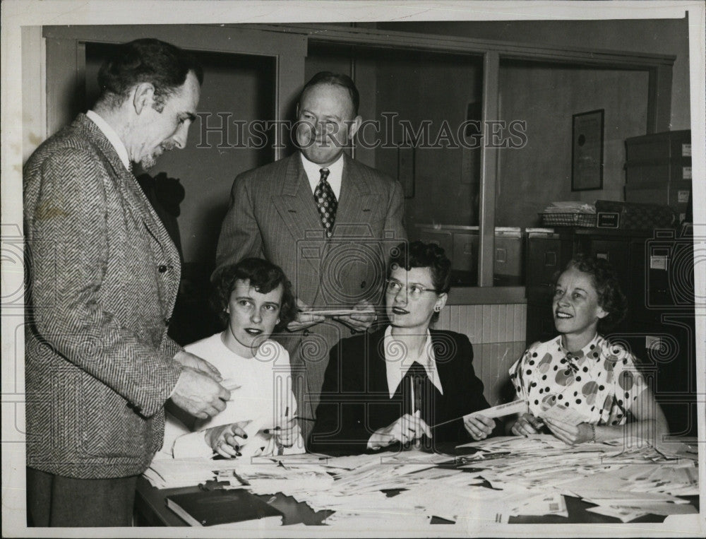 1950 Press Photo Kathleen Labonte, Helen Maciolek, Beatrice Polloff, G. Woodbury - Historic Images