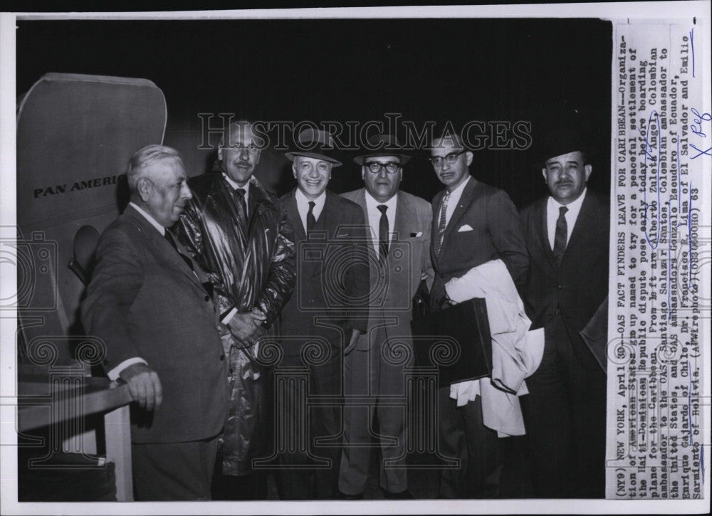 1963 Press Photo Group for peaceful settlement for Haiti-Dominican Republic. - Historic Images