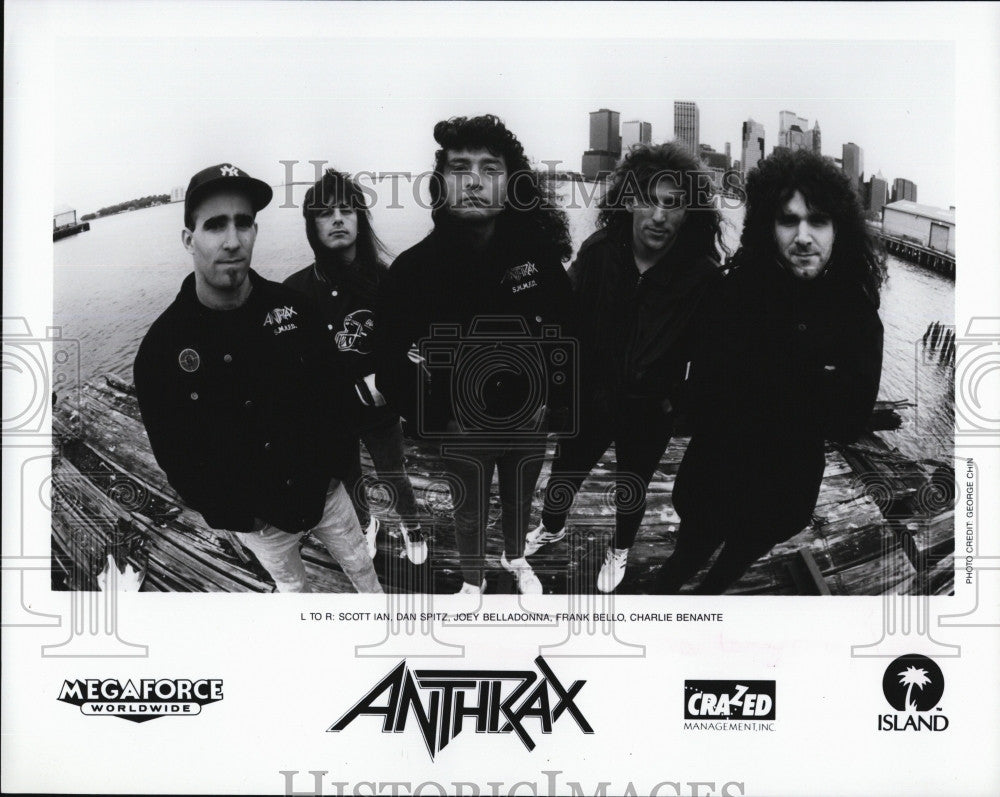 Press Photo Anthrax: S. Ian, D. Spitz, J. Belladonna, F. Bello, C. Benante - Historic Images