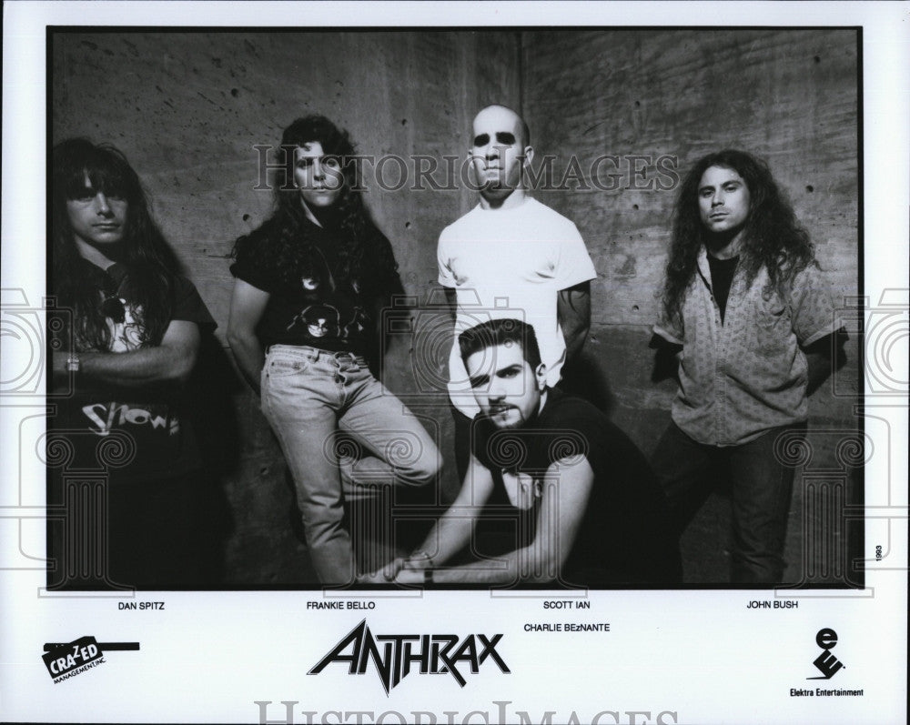 Press Photo Antrax: D. Spitz, F. Bello, S. Ian, C. Benante, J. Bush - Historic Images