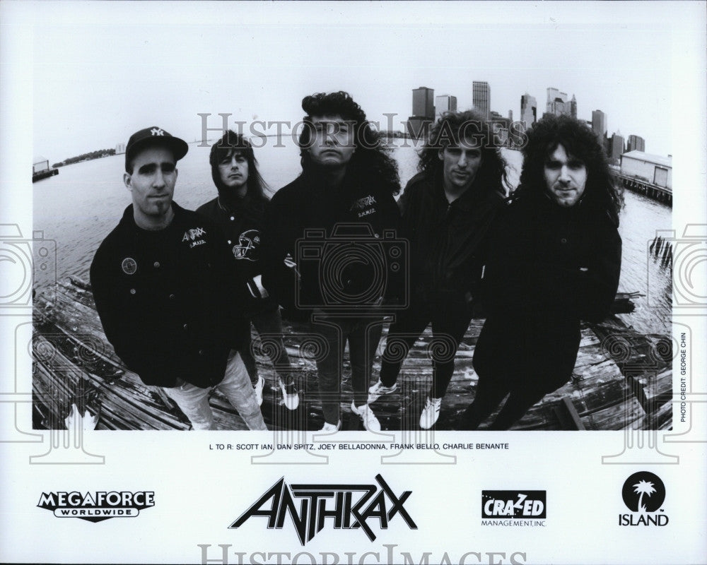 Press Photo Anthrax: S. Ian, D. Spitz, J. Belladonna, F. Bello, C. Benante - Historic Images