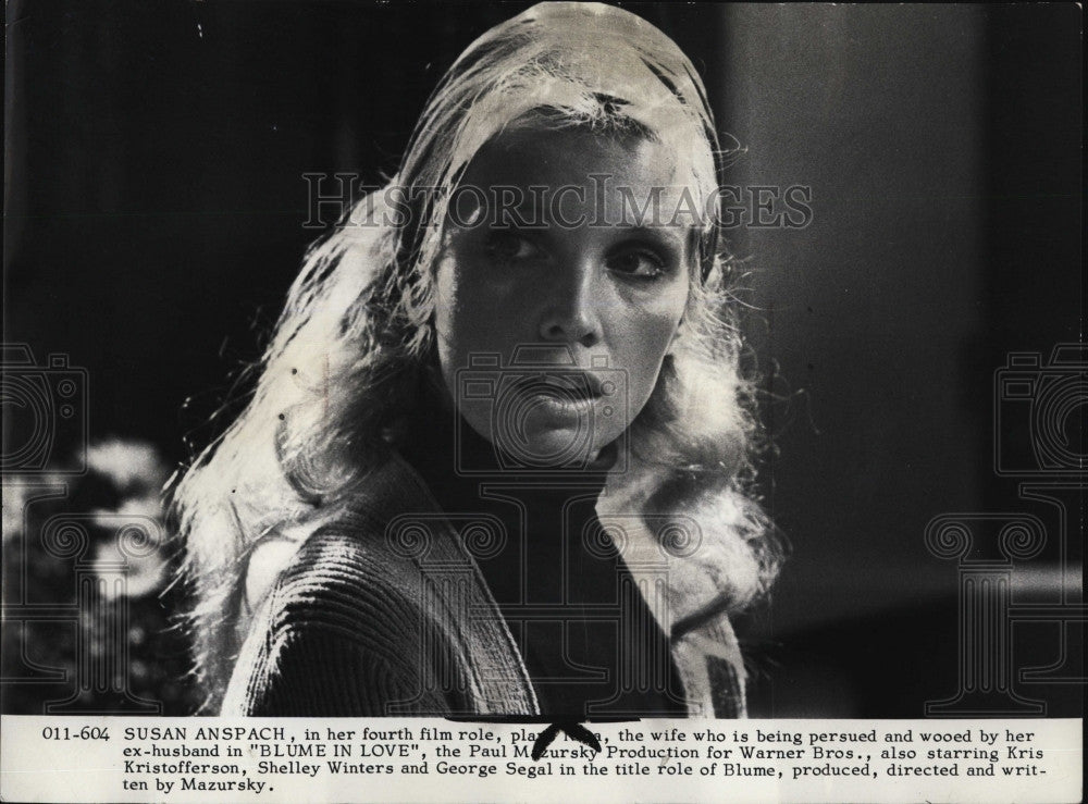 1973 Press Photo Susan Anspach stars in &quot;Blume in Love&quot; - Historic Images