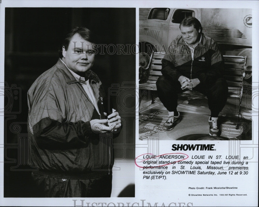 1995 Press Photo Comedian Louie Anderson On Showtime &quot;Louie In St. Louie&quot; - Historic Images