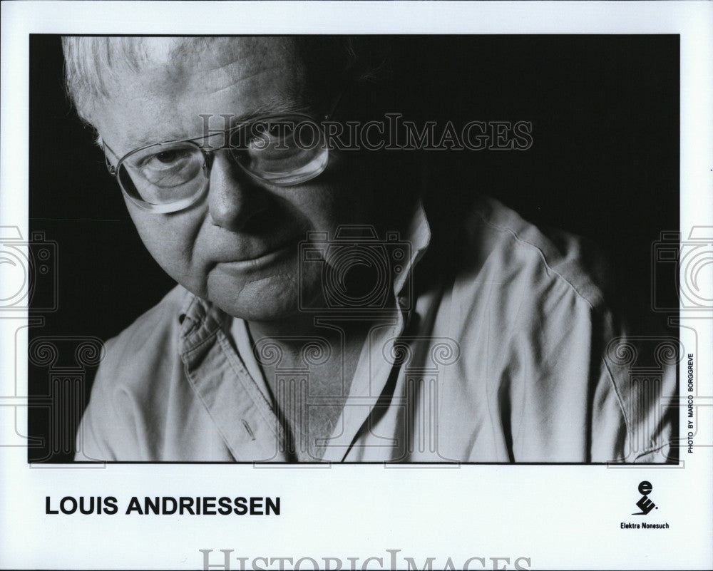 Press Photo Louis Andriessen on Elektra music - Historic Images