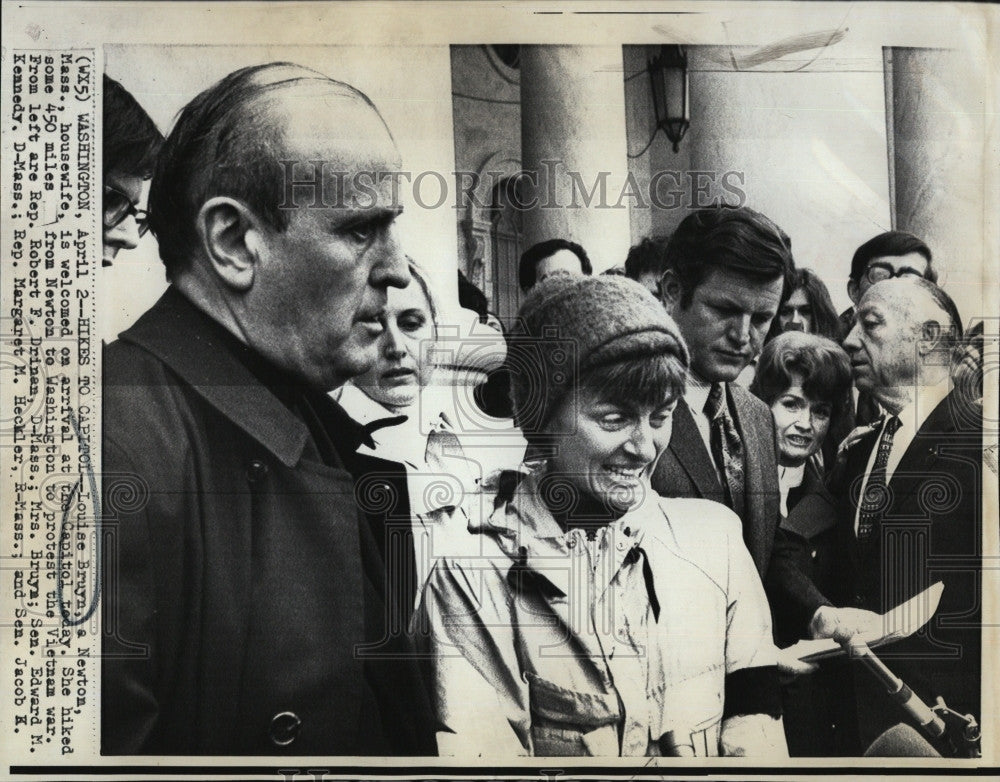 1971 Press Photo Louise Bruyn ,Rep Drinan,Sen Kennedy,Rep Heckler,Sen Javits - Historic Images