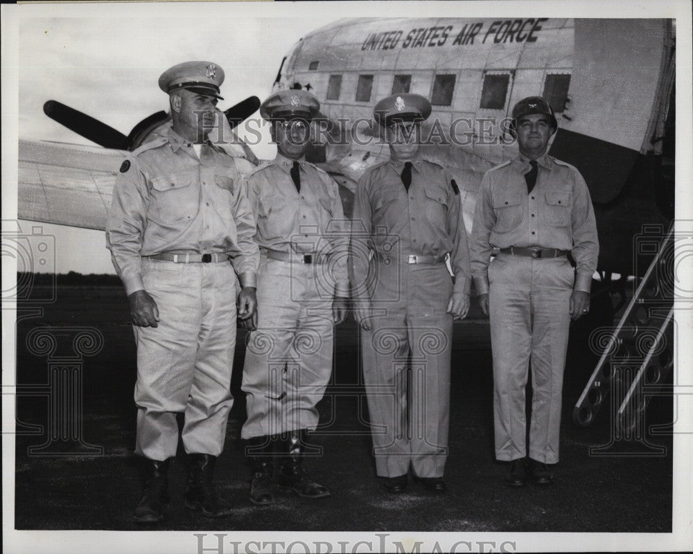 1950 Press Photo Maj Gen Woodruff,Brig Gen Colson,Col McCarthy,Col Guthrie - Historic Images