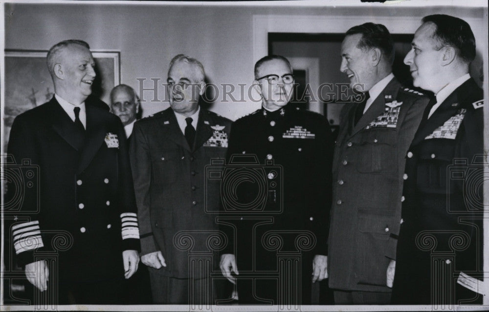 1960 Press Photo Members Joint Chiefs of Staff Arleigh Burke Nathan Twining - Historic Images