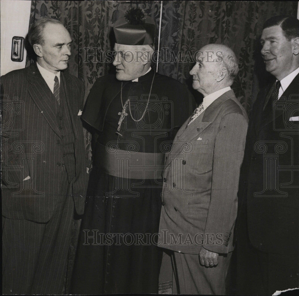 1957 Press Photo Arch Bishop Richard J. Cushing with S. McBride - Historic Images