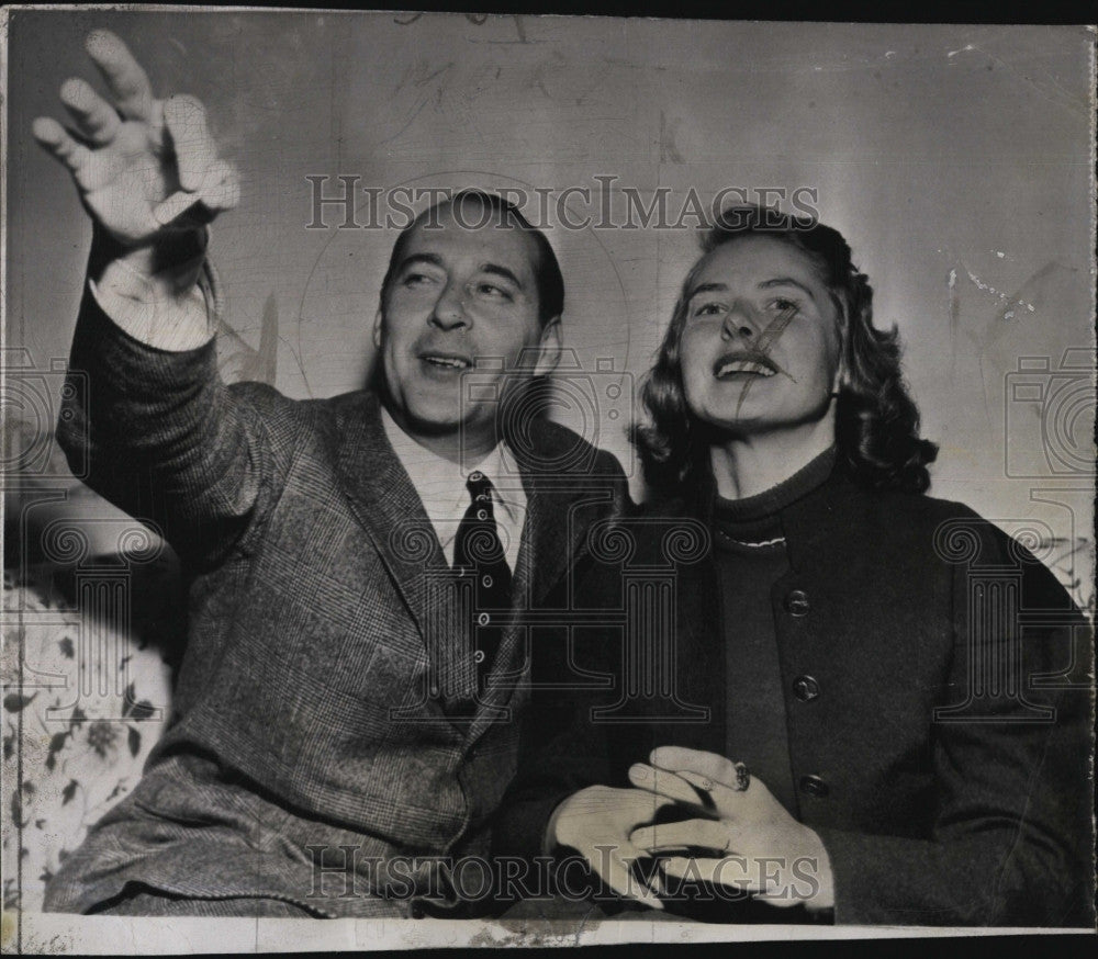 1952 Press Photo Actress Ingrid Bergman And Husband Director Roberto Rossellini - Historic Images