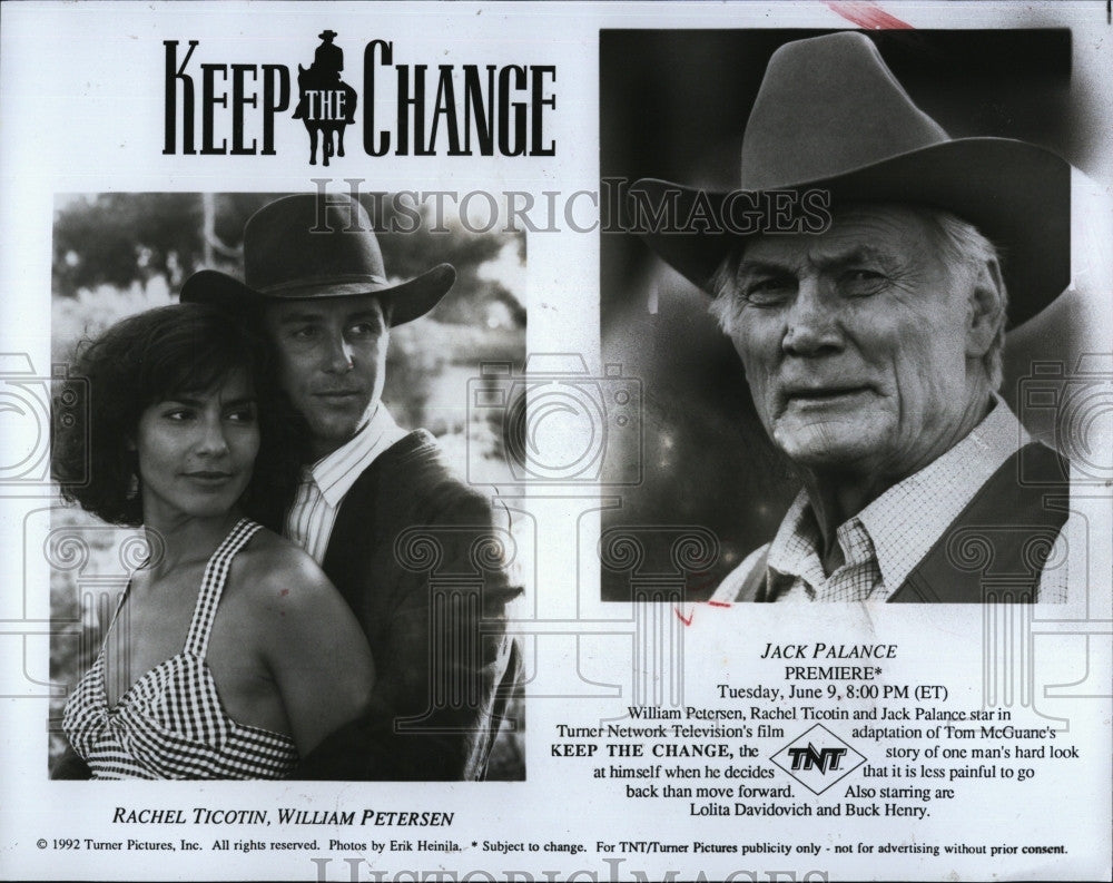 1992 Press Photo Jack Palance,R Ticotin,Wm Peterson  &quot;Keep the Change&quot; - Historic Images