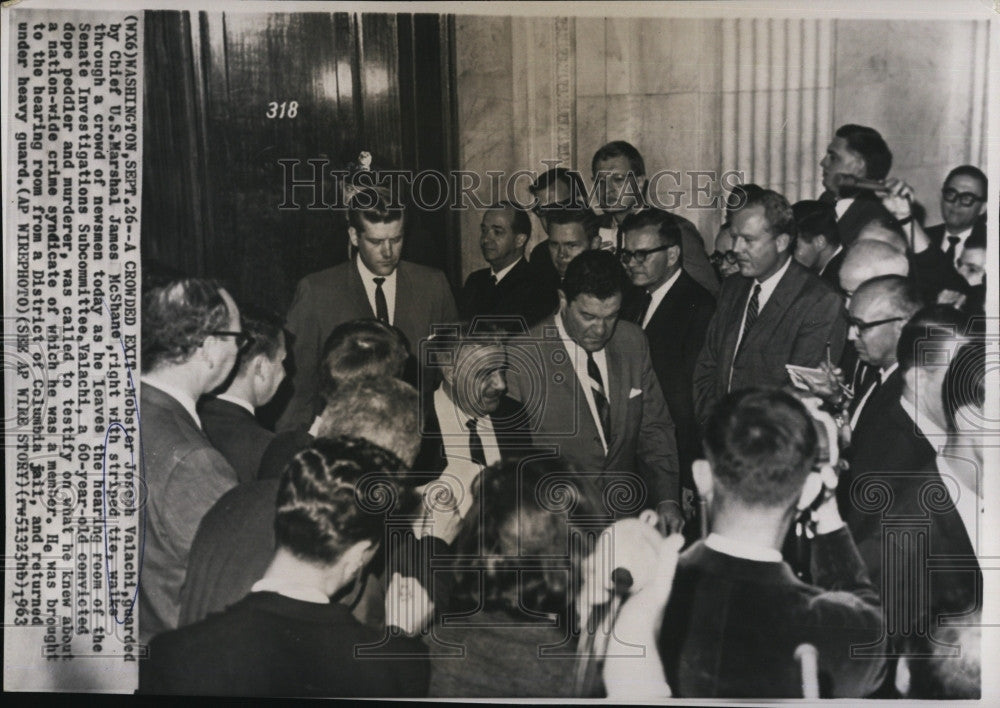 1963 Press Photo Underworld informant Joseph Valachi at Senate Investigation - Historic Images