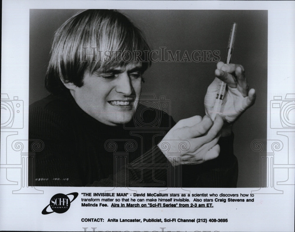 Press Photo David McCallum British Actor Stars Invisible Man Sci-Fi Series - Historic Images