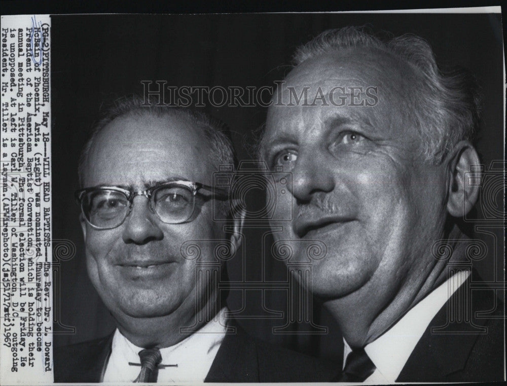 1967 Press Photo Rev. Dr. L. Doward McBain Nominated President American Baptist - Historic Images