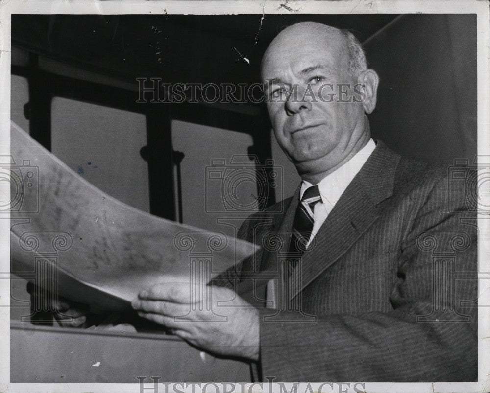 1956 Press Photo Assistant District Attorney John McAuliffe Brinks Trial - Historic Images