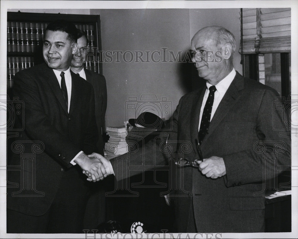 1961 Press Photo John McAulife Edward Brooke Gael Mahone Finance Committee - Historic Images