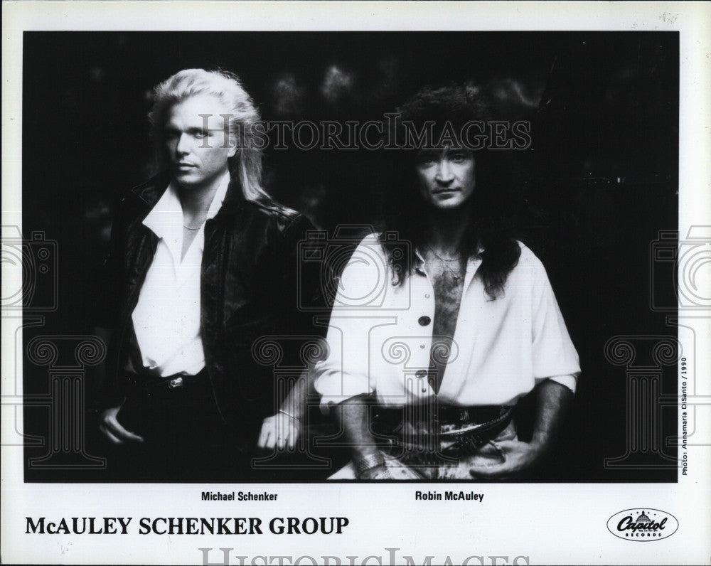 1990 Press Photo McAuley Schenker Group Hard Rock Glam Metal Band - Historic Images