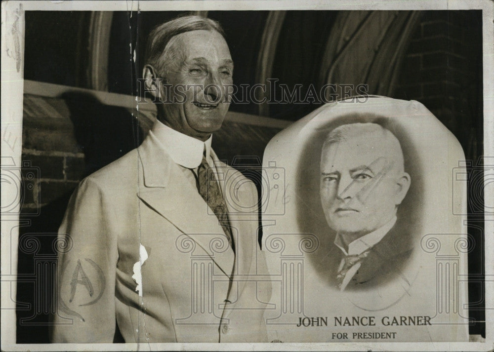 1932 Press Photo William McAdoo & Garner for pres. poster - Historic Images