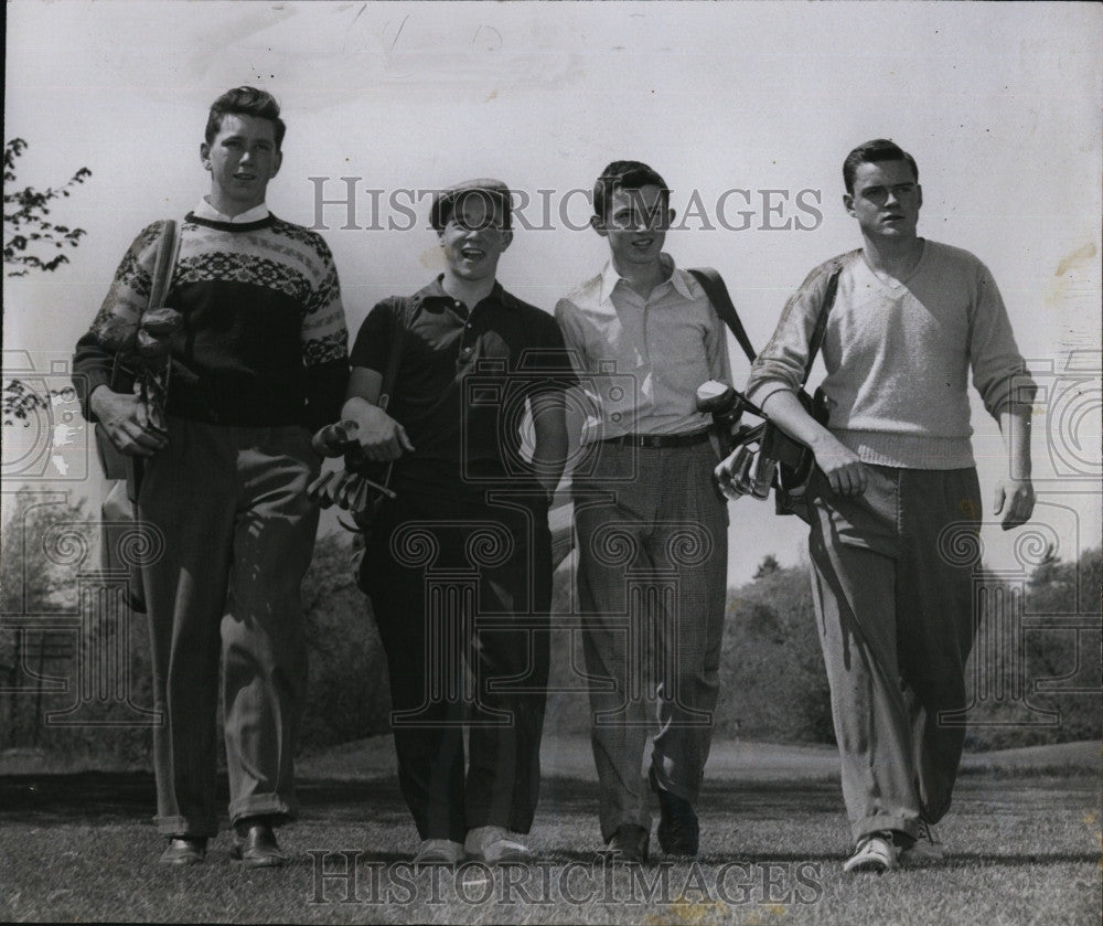 1951 Press Photo Everett MacAskill Tom Vodrey Denny Donegan Ed Carey Golfing - Historic Images