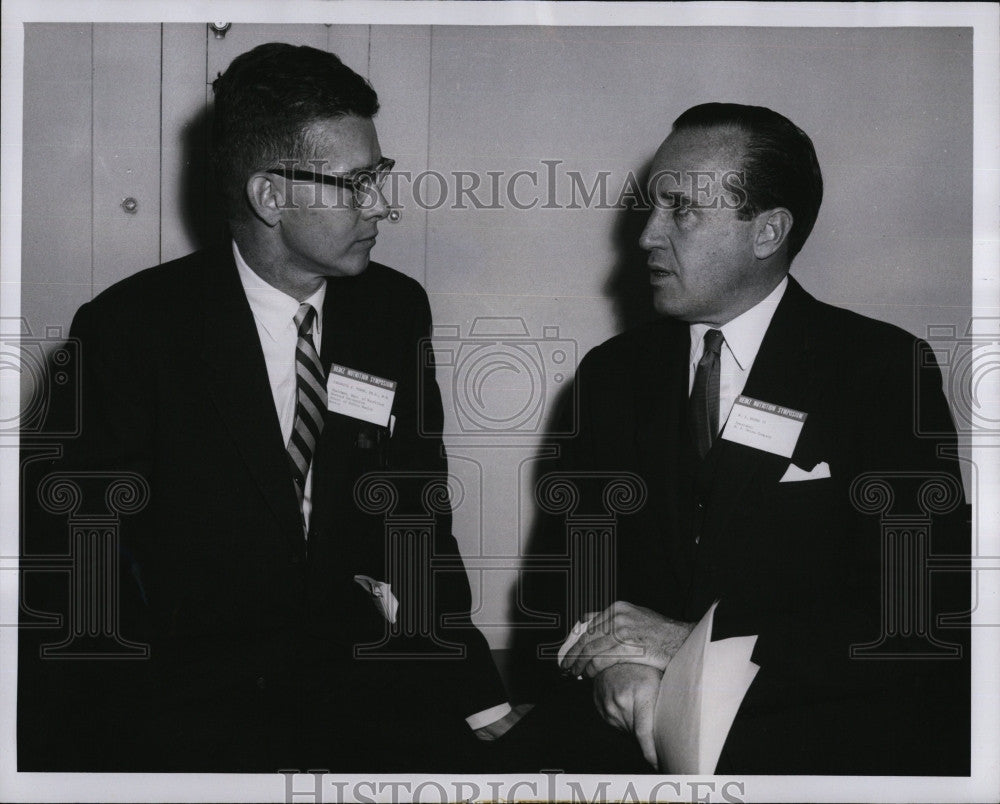 1958 Press Photo Dr. Frederick J. Stare H.J. Heinz II at nutrition convention - Historic Images