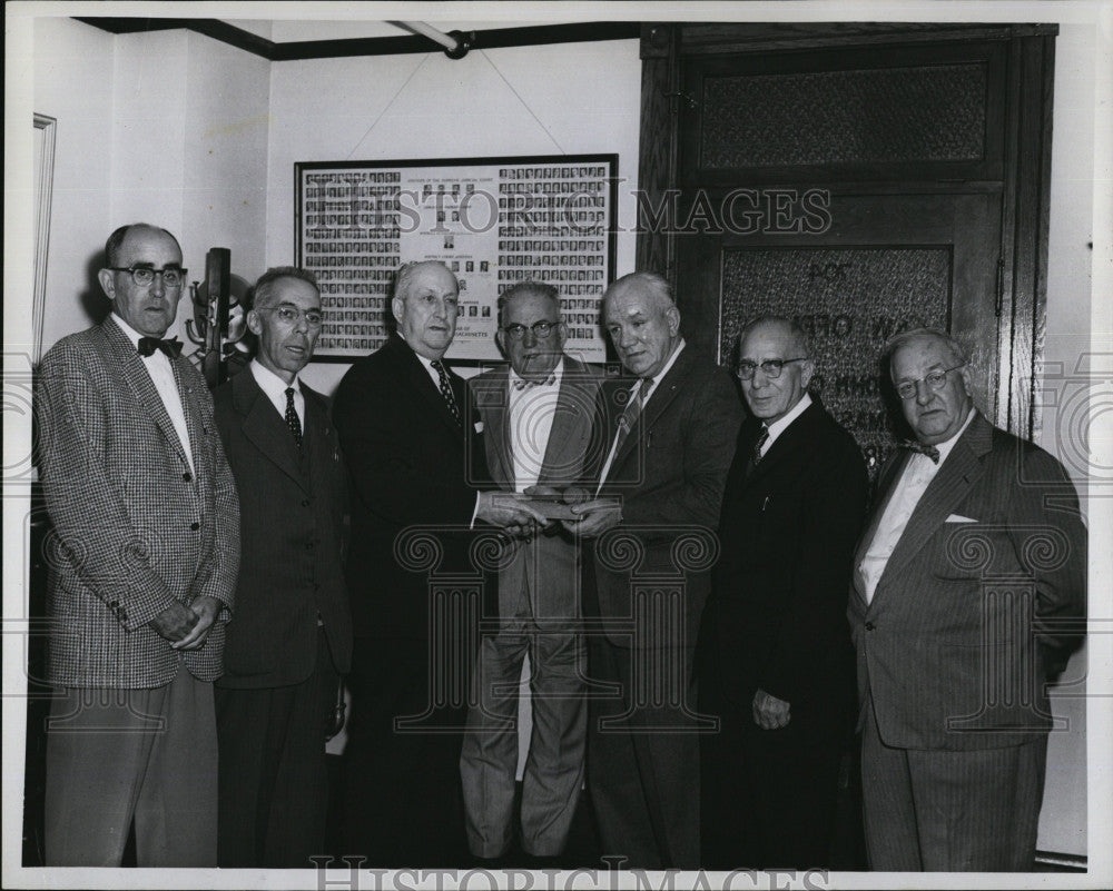 1959 Press Photo Congressman Thomas Lane Presented Gavel James Sheridan Boches - Historic Images