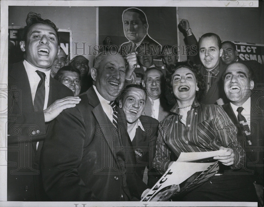 1956 Press Photo MA Representative Thomas J. Lane At Campaign Headquarters - Historic Images