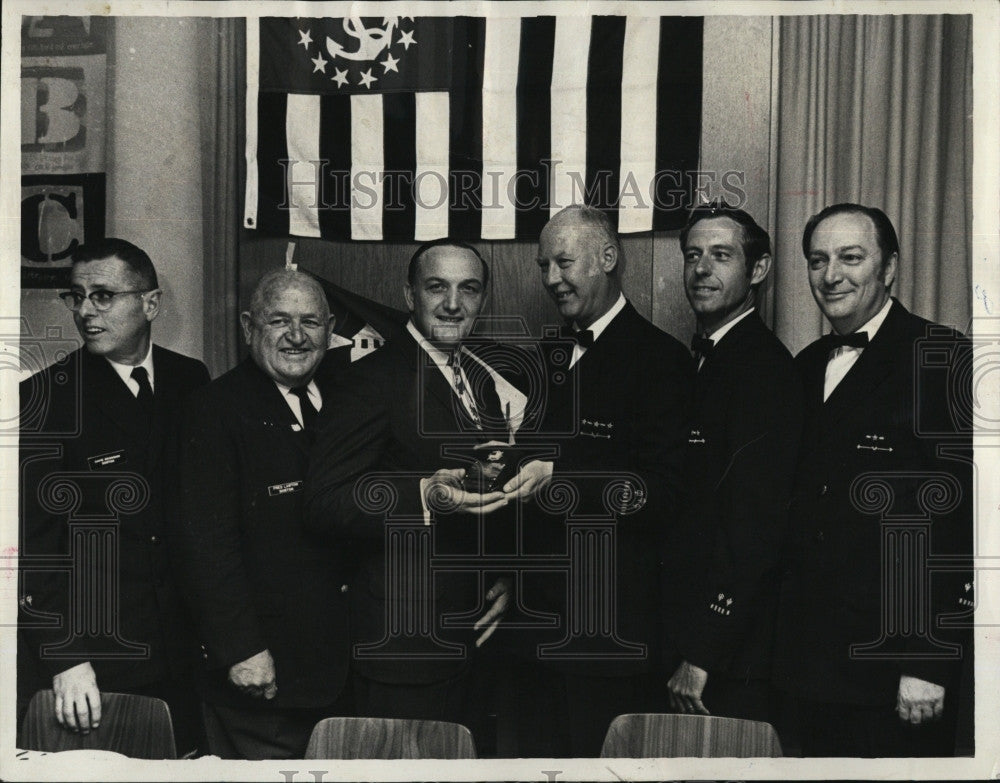 1970 Press Photo Captain Fred Lawton,Lamere Johnston,Alvin Rymsha At Program - Historic Images