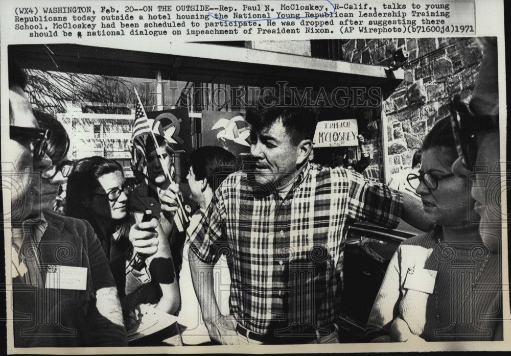 1971 Press Photo Representative Paul McCloskey Young Republican Training School - Historic Images