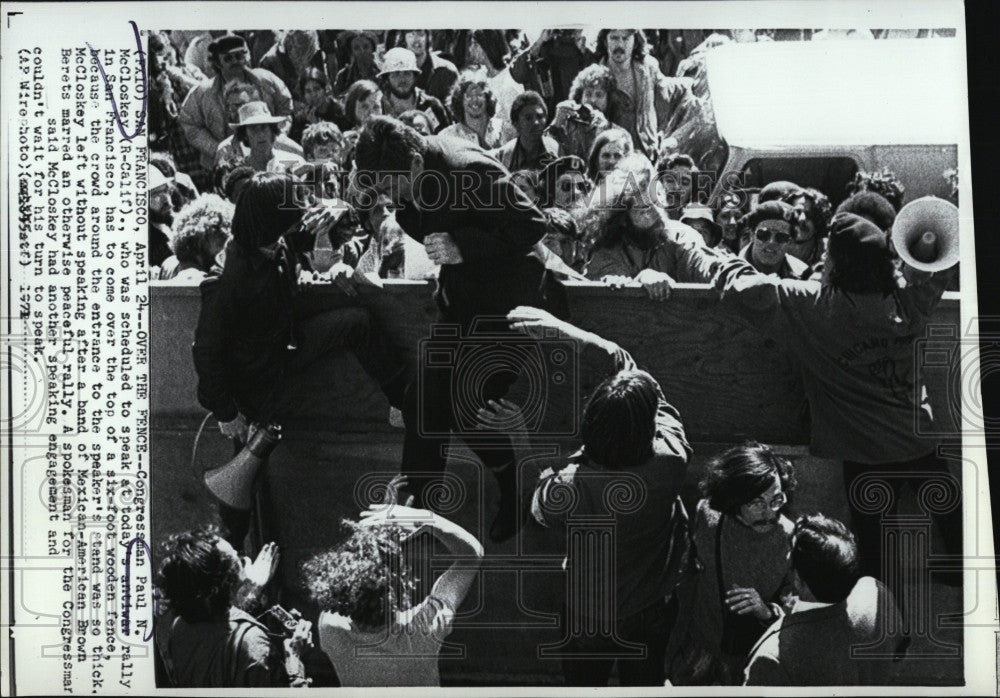 1971 Press Photo Congressman Paul McCloskey Antiwar Rally - Historic Images