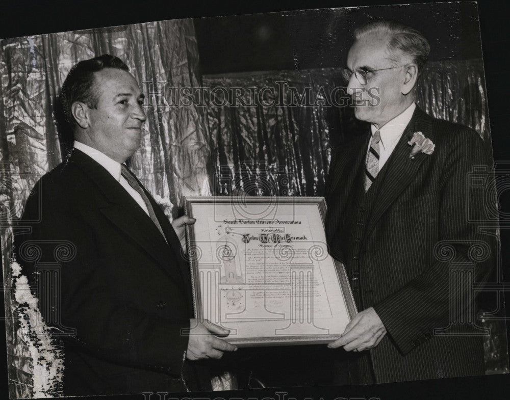 1954 Press Photo Congressman John McCormack Presented Citation Leo J. Sullivan - Historic Images