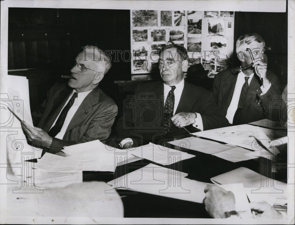 1955 Press Photo Rep. John McCormack Joseph Martin Senator Leverett Saltonstall - Historic Images