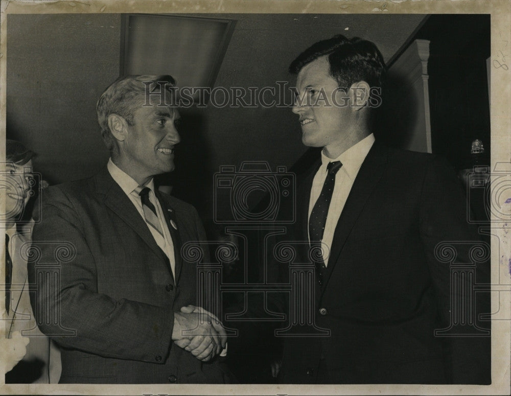 1966 Press Photo Edward McCormack and Sen. Edward Kennedy - Historic Images