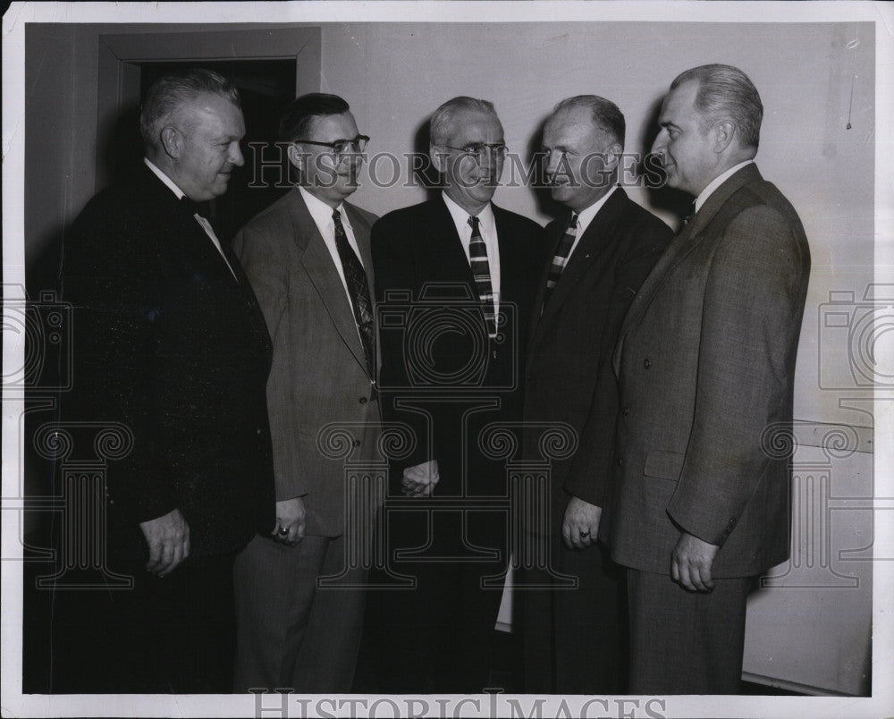 1956 Press Photo Mass. state council: John McCullough, Joe Boothroyd et al - Historic Images