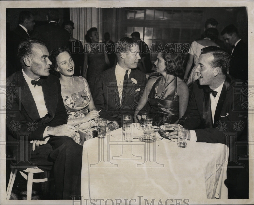 1958 Press Photo Grafton Fay, Mrs. Domink Lobkowicz, John Saltonstall Jr. - Historic Images