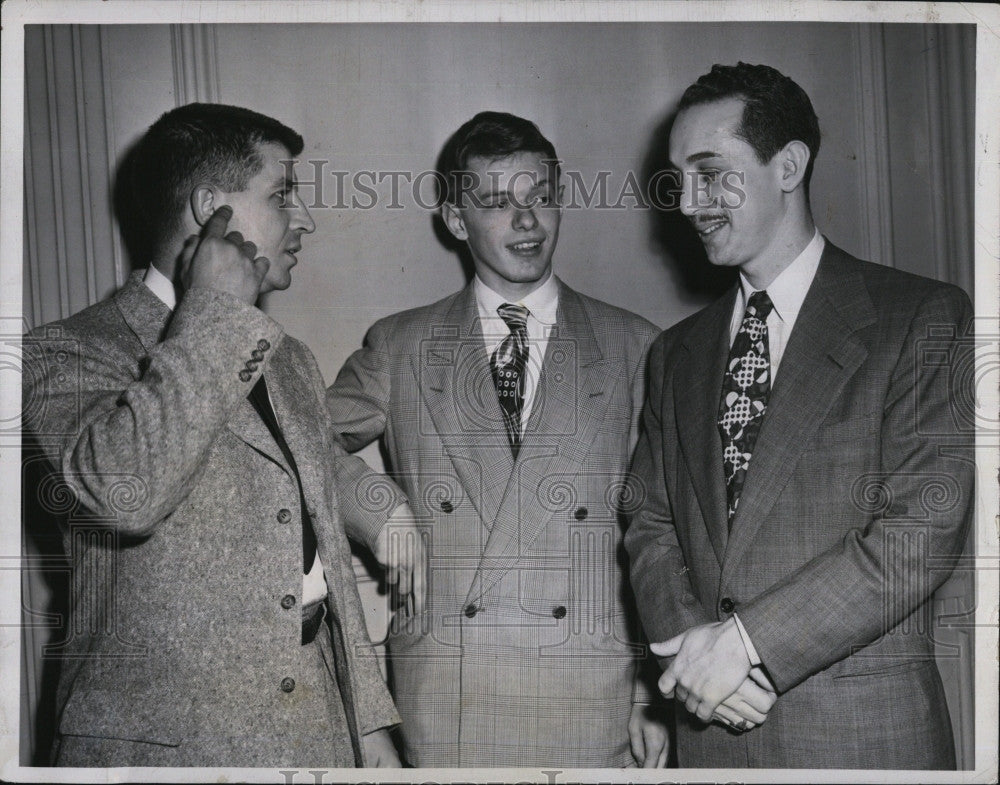 1956 Press Photo Writing Contest Jerome A. Barron, Hal Clancy, David M. White - Historic Images