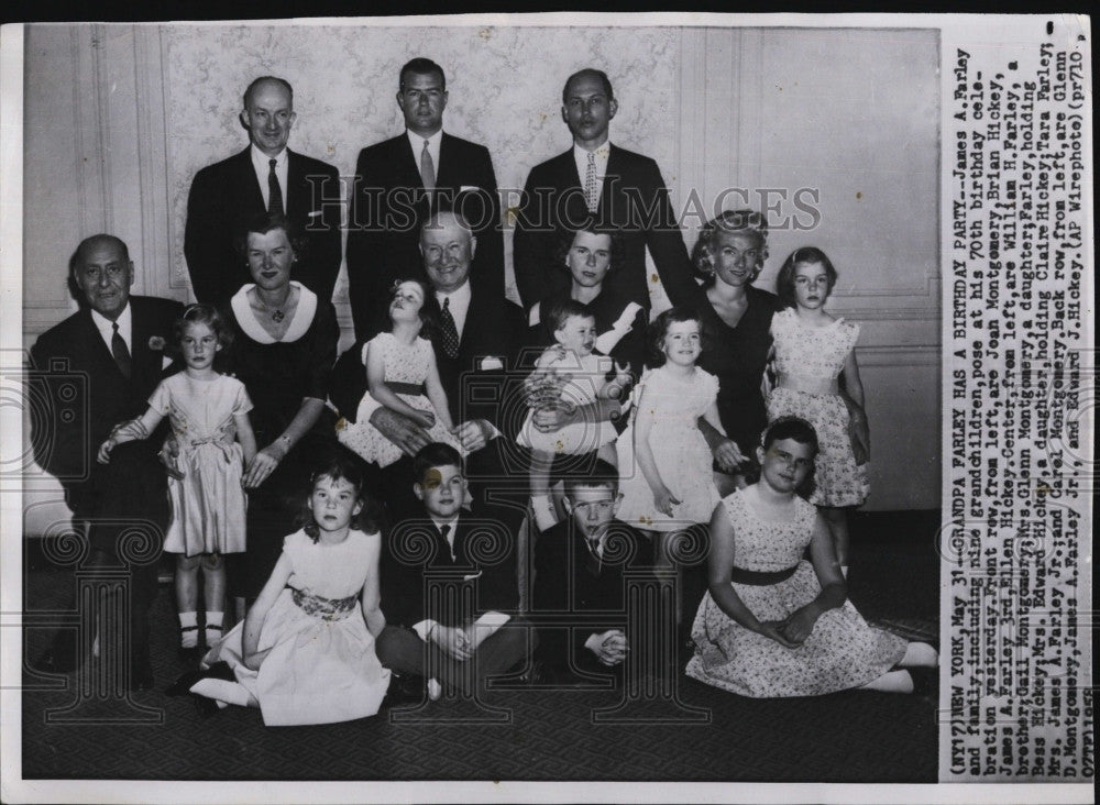 1958 Press Photo James A. Farley, Former Postmaster and 78th Birthday Guests - Historic Images