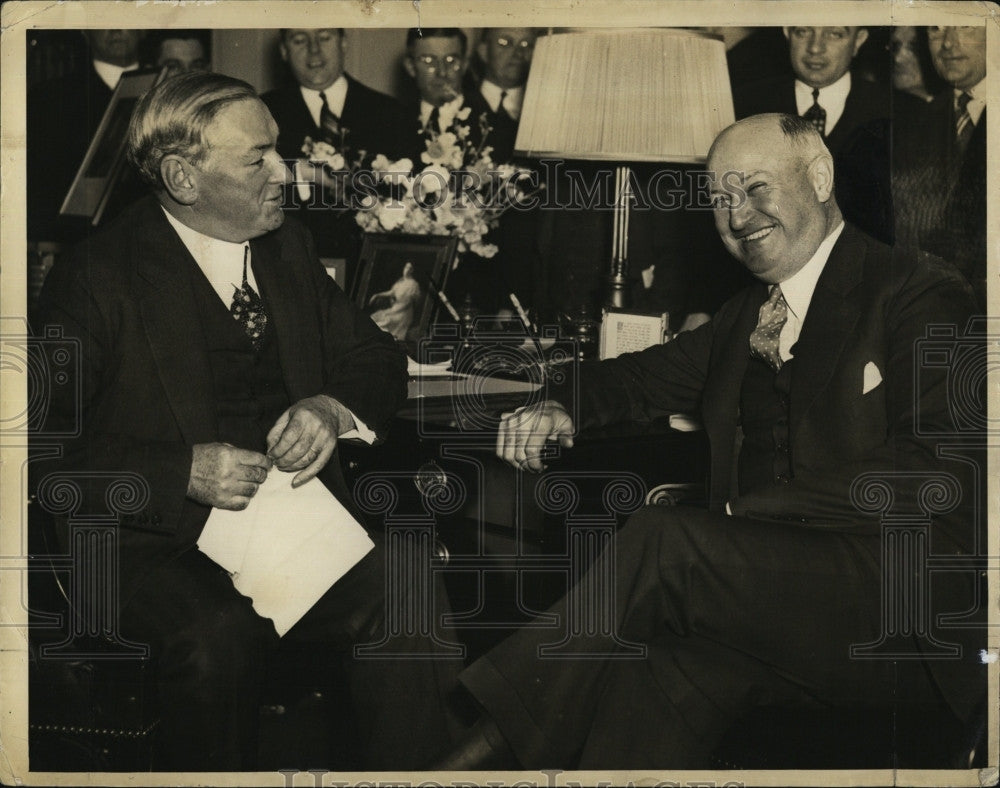 1936 Press Photo Gov. James M/ Curley &amp; Postmaster James A. Farley - Historic Images