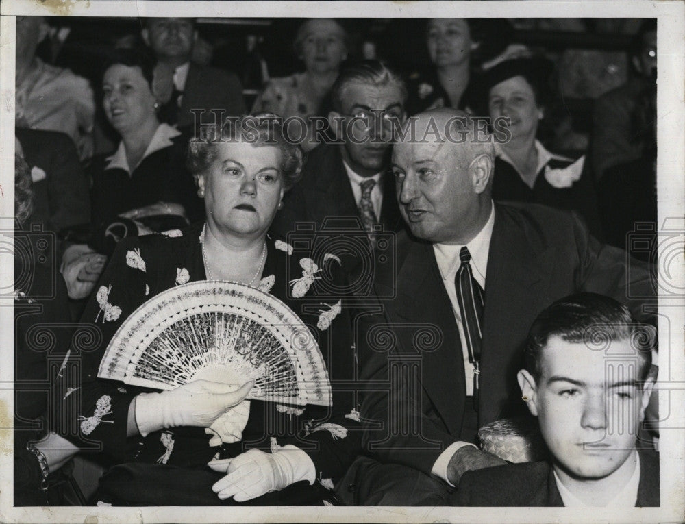 1944 Press Photo Mr. &amp; Mrs. James A. Farley at Democratic Convention Chicago - Historic Images