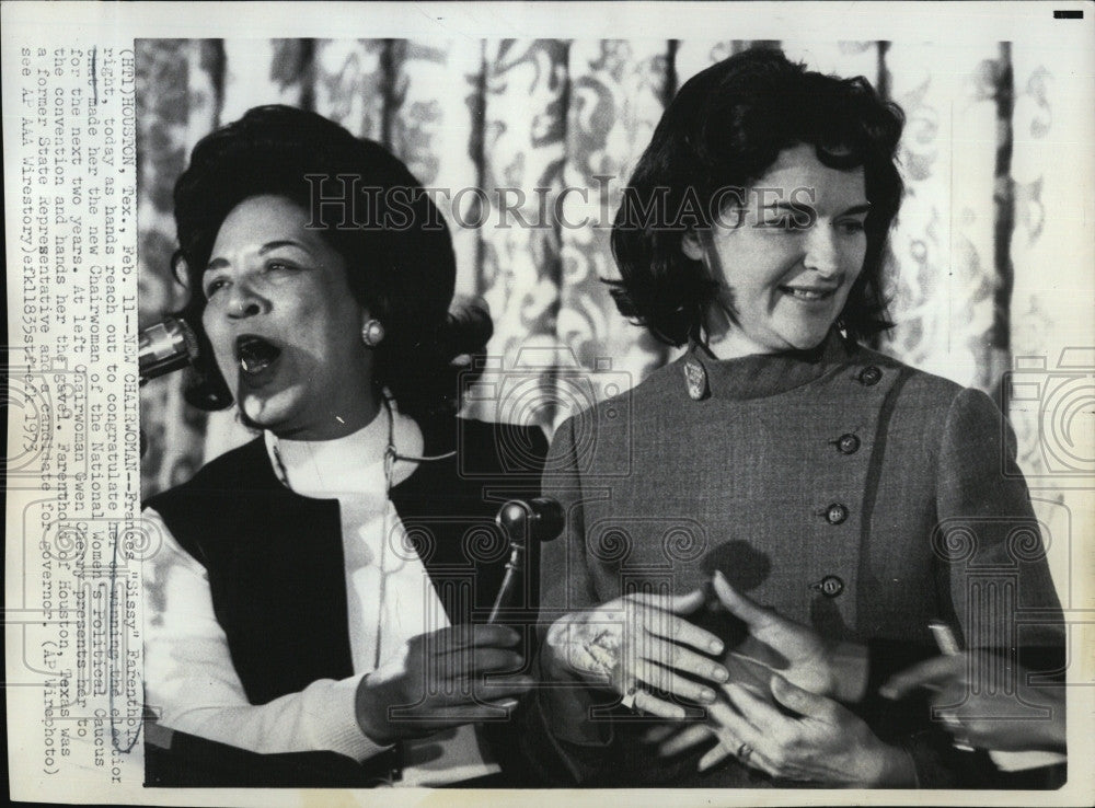 1973 Press Photo Frances Farenthold, chairwoman of Nat&#39;l Women Political Caucus. - Historic Images