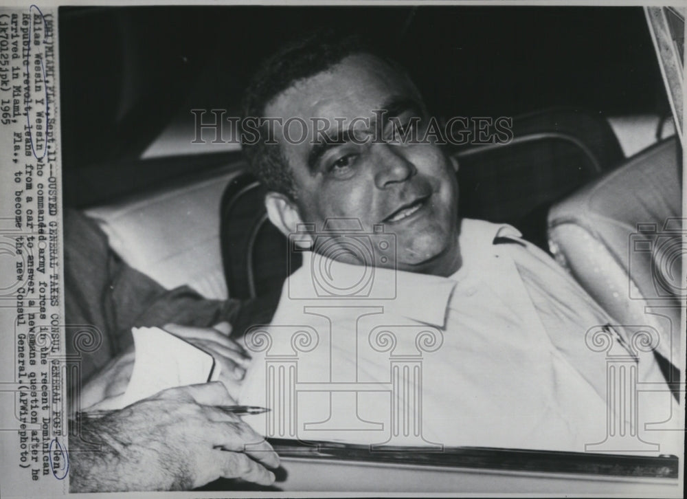 1965 General Elias Wessin Y Wessin exiled from Dominican Republic-Historic Images