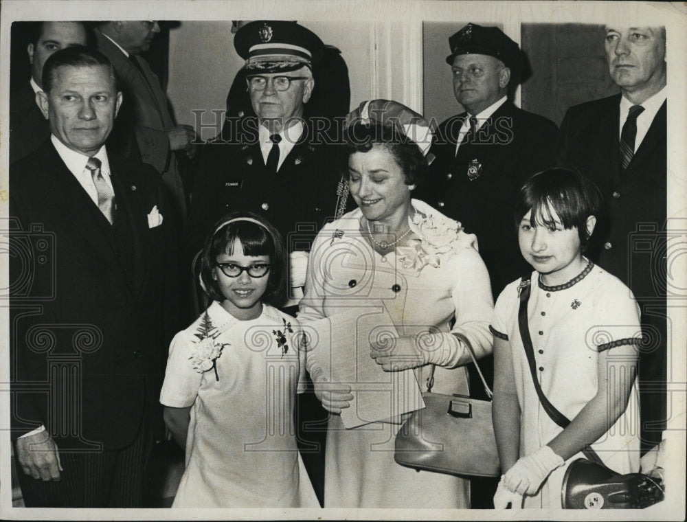 1968 Gov. and Mrs. John Volpe with granddaughter Joy, at State House-Historic Images