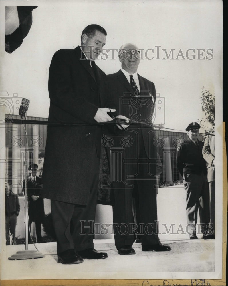 1958 Governor Foster Furcolo Cutting Ribbon At RCA Research Plant-Historic Images