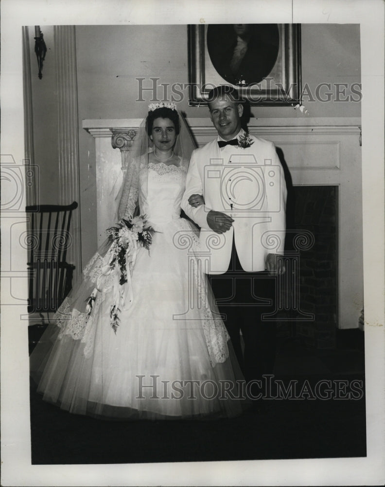 1952 Mr. & Mrs. Albert H. Burns During Wedding Reception-Historic Images