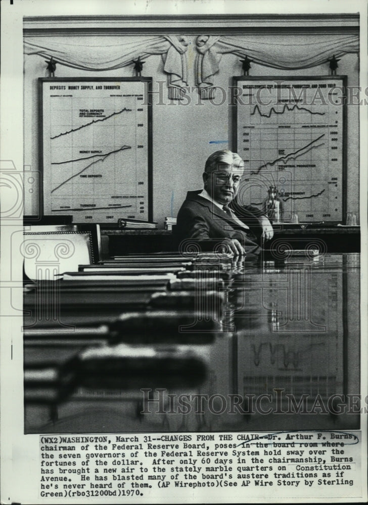 1970 Dr Arthur Burns Chairman Federal Reserve Board-Historic Images