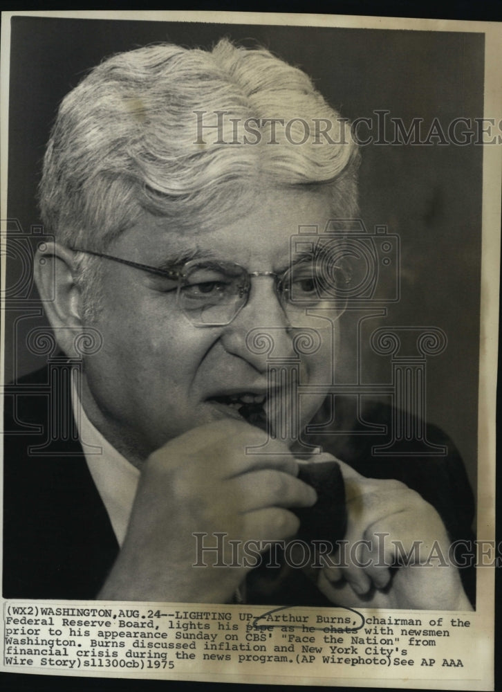 1975 Arthur Burns Chairman of Federal Reserve Board-Historic Images