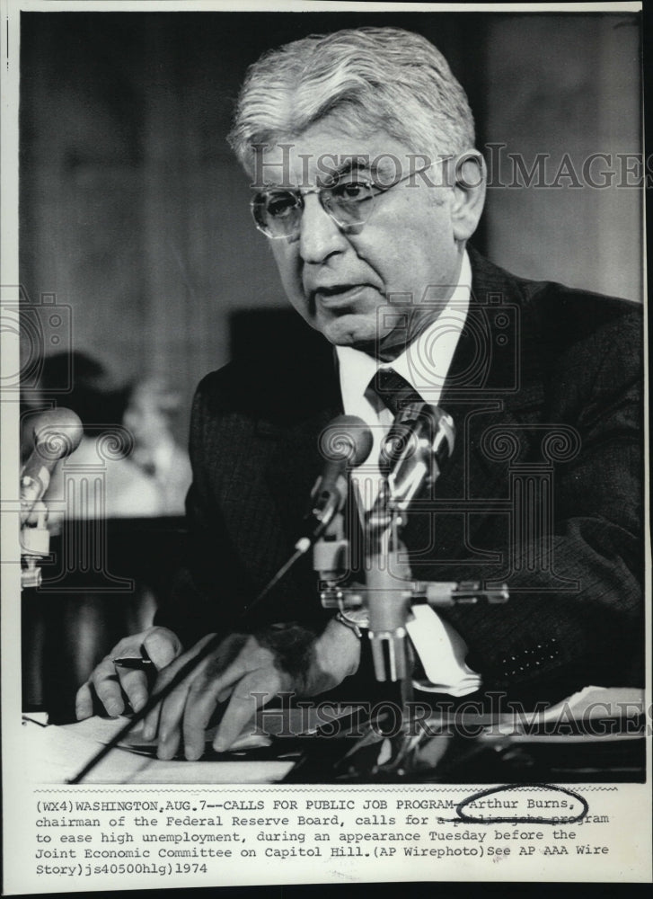 1974 Arthur Burns Chairman of Federal Reserve Board-Historic Images