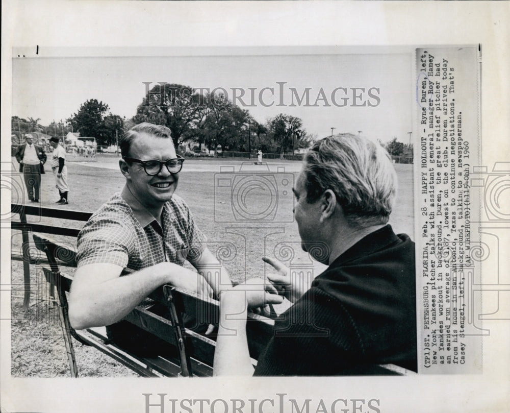 1960 Pitcher Ryne Duren, New York Yankees Baseball, Roy Hamey - Historic Images