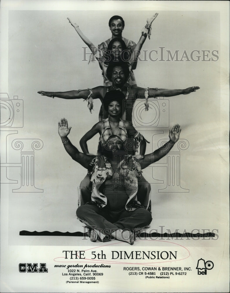 1973 5th Dimesion, American vocal group,R&B,Pop,Jazz.-Historic Images