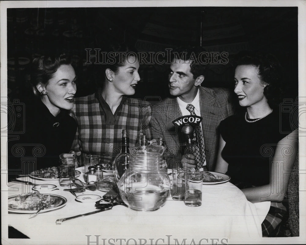 1950 Press Photo Bill Whelan, Commentator, Dorothy Pinto, T. Barbara, M. Hughes - Historic Images